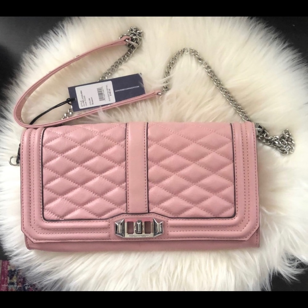 Rebecca Minkoff Love Leather Clutch in Blossom.